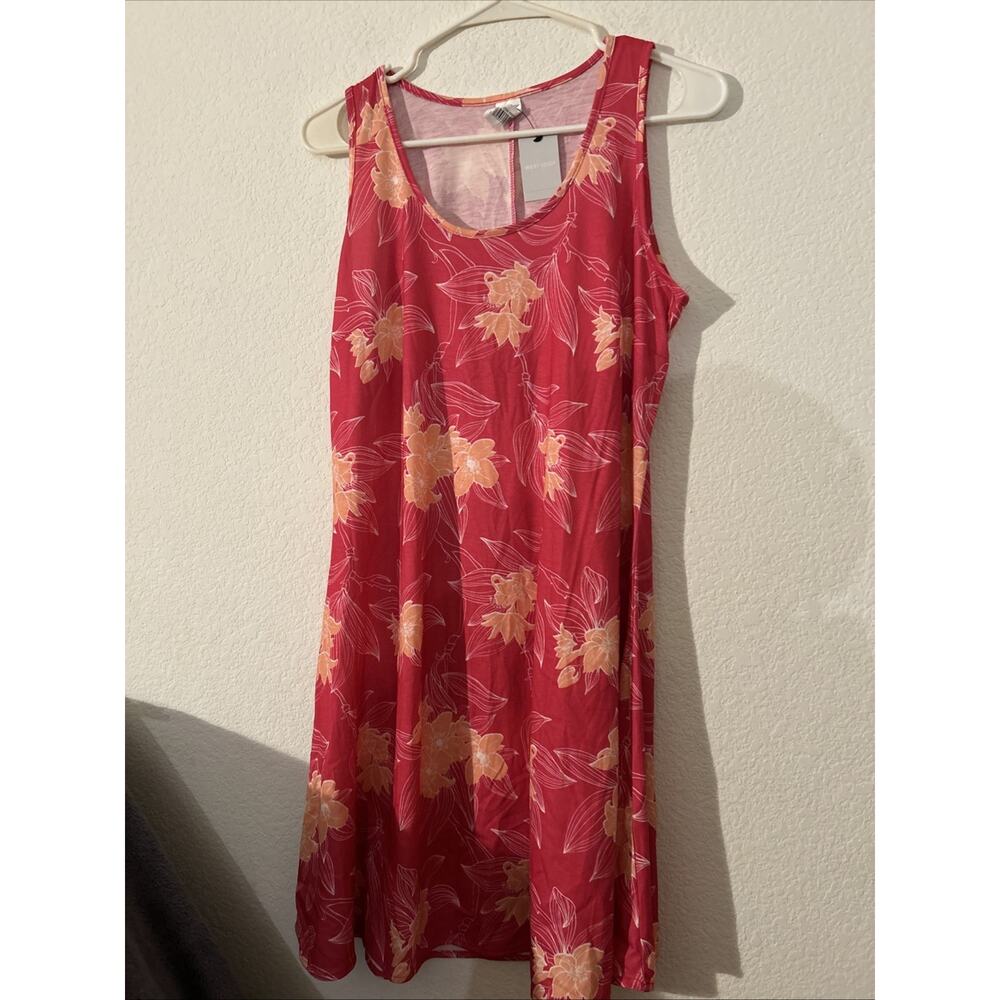 West Loop Tank Dress Women's Medium Pink Floral Print Polyester Blend
